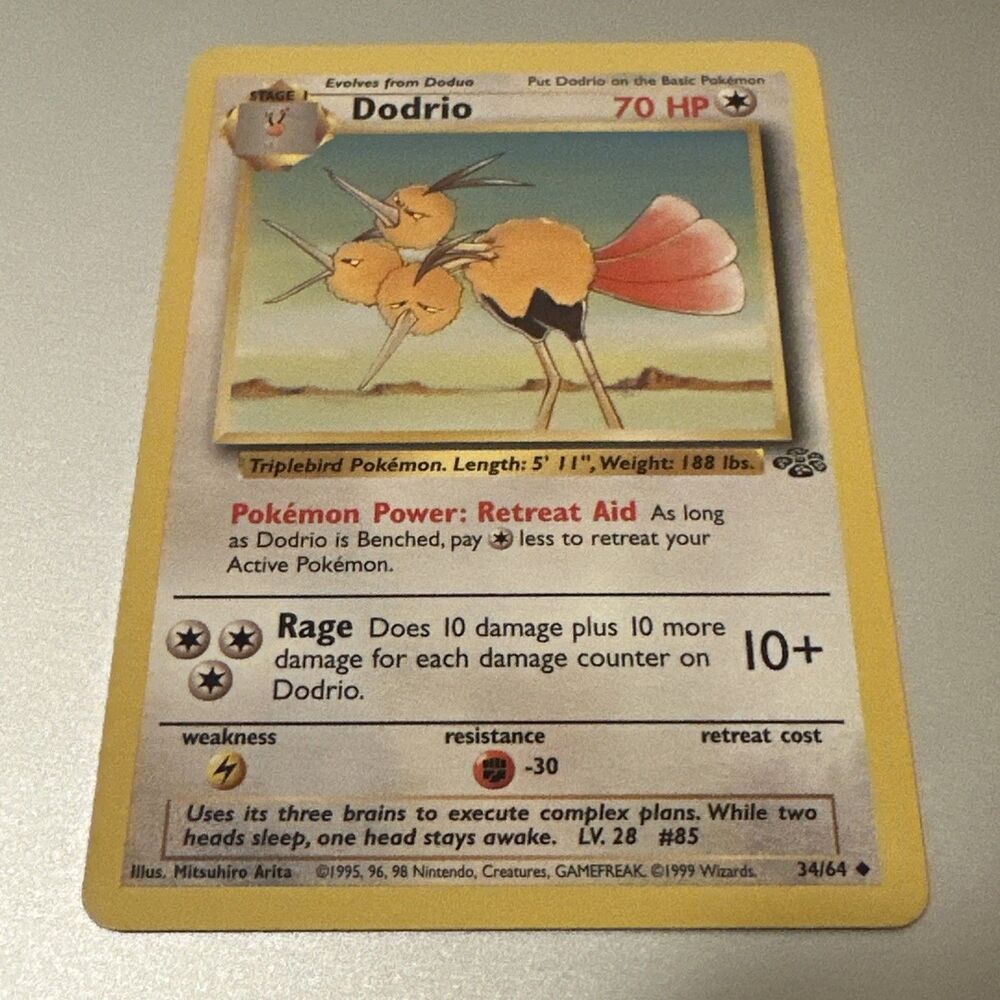 Pokemon Error Card Dodrio OC 34/64 Jungle Off Center Back